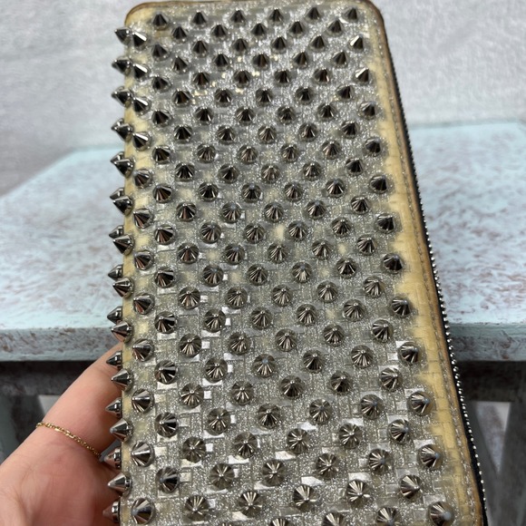 Christian Louboutin‎ Spiked Wallet Long Zip Around Red Interior Designer - Picture 10 of 16